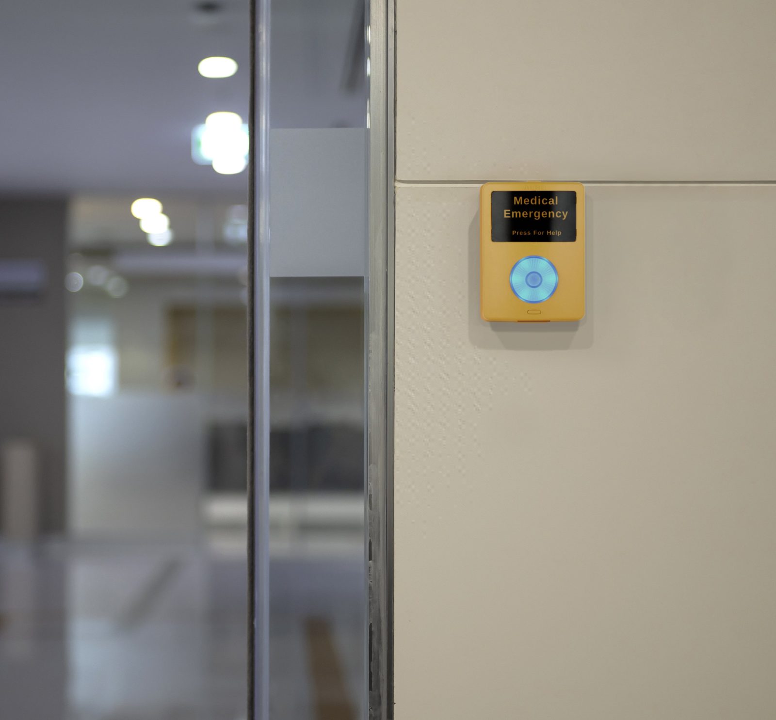 Algo 1202 Call Button mounted on a wall