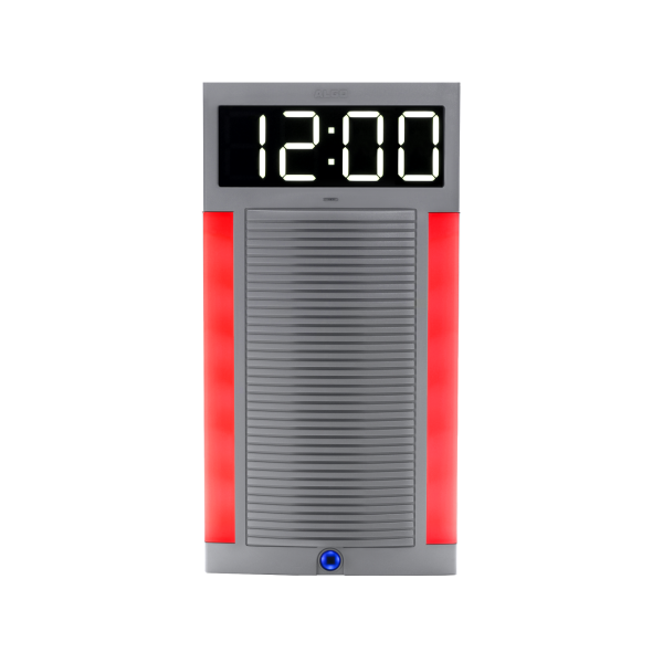 IP Speaker with clock and red strobe light flasher and alerter